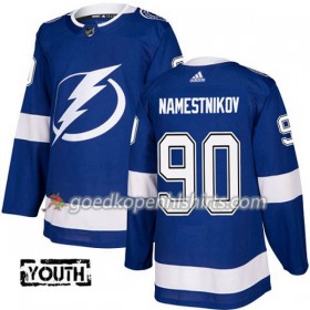 Tampa Bay Lightning Vladislav Namestnikov 90 Adidas 2017-2018 Blauw Authentic Shirt - Kinderen